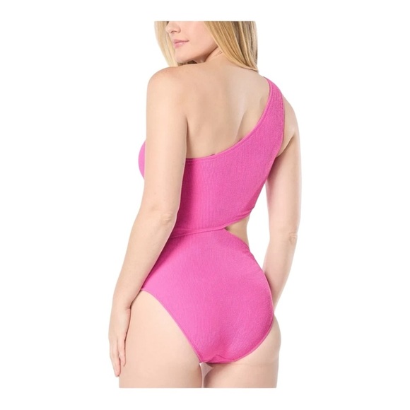 MICHAEL Michael Kors One-Shoulder Side-Cutout Swimsuit NWT - Picture 3 of 5